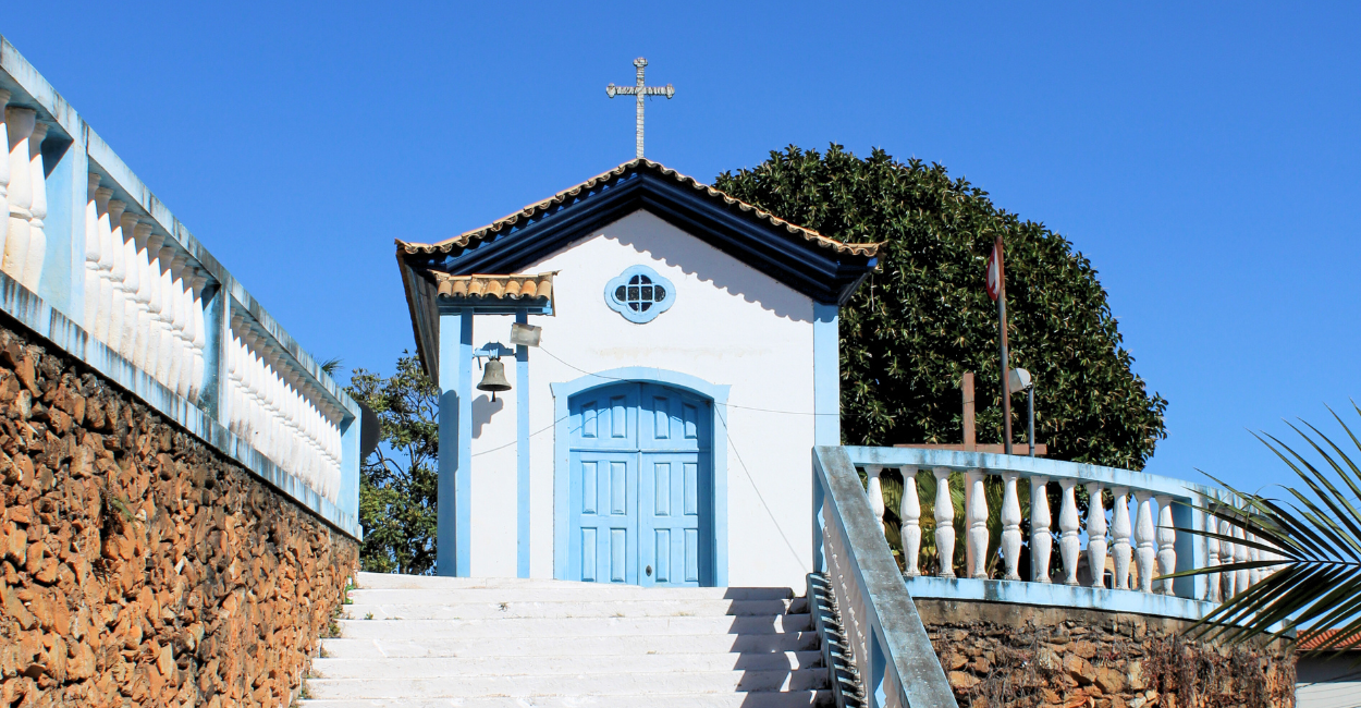 Capela histórica no centro turistico de Ouro Branco, cidade turistica em Minas Gerais