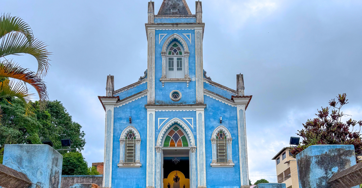 Igreja histórica no centro turistico de Lagoa Dourada, Minas Gerais