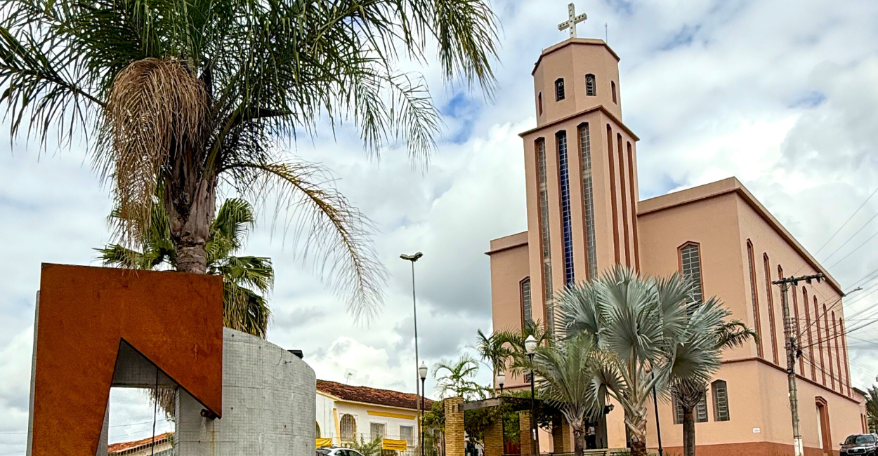 Igreja Matriz no centro turistico da cidade de Morro do Pilar Minas Gerais