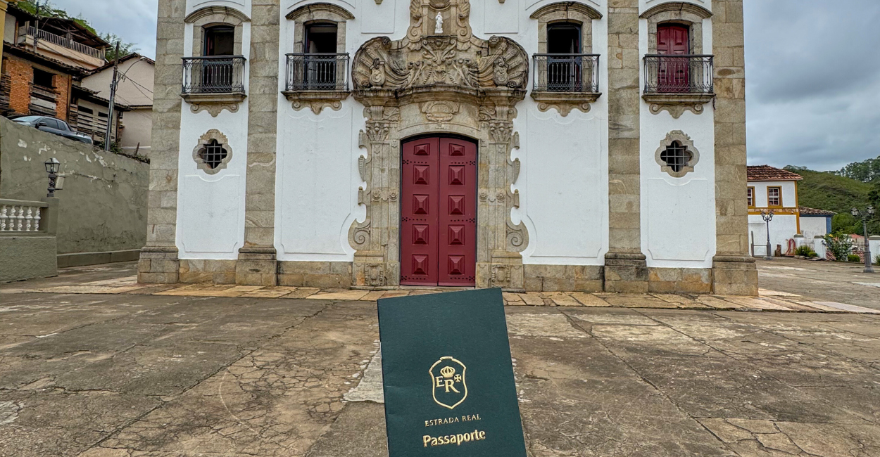 Passaporte da estrada real, colecionador de carimbos de cidades turisticas em Prados MG