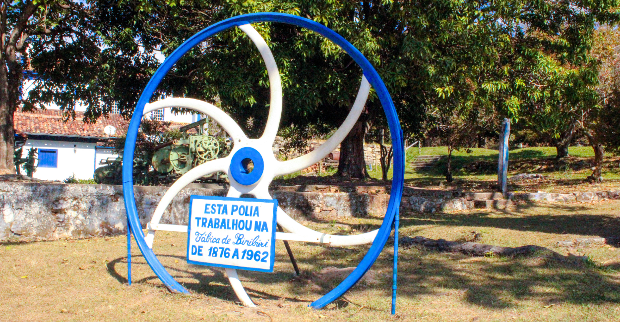 Uma polia da antiga fábrica de tecido da Vila do Biribiri, ponto turistico de MG