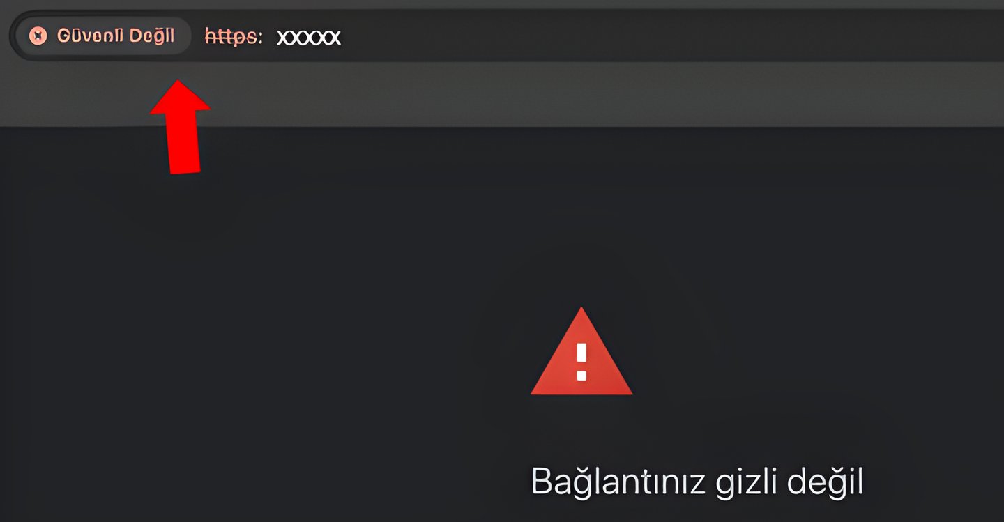 üzerinde güvenli değil ibaresi bulunan bir bilgisayar ekranı