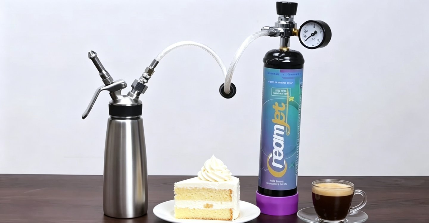 Homemade whipped cream dessert recipe with CreamJet food grade cream charger