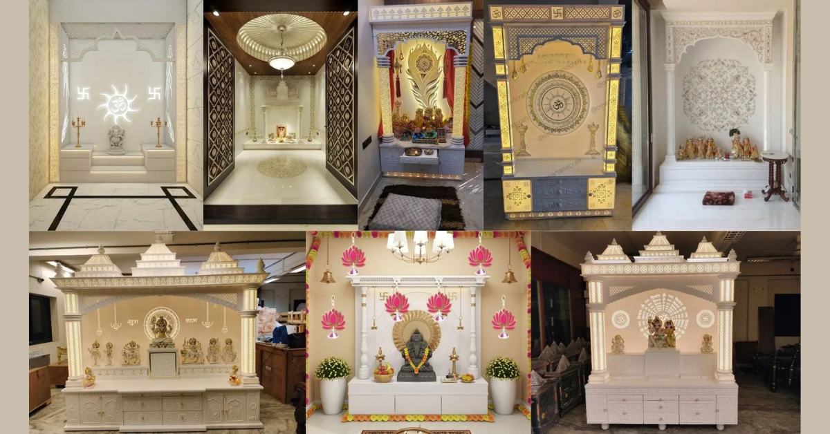 Corian temple design by Mandir Makers