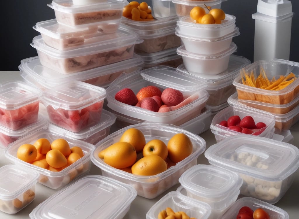 Plastic takeaway food plastic containers plastic cups and plastic bags for restaurants and cafés