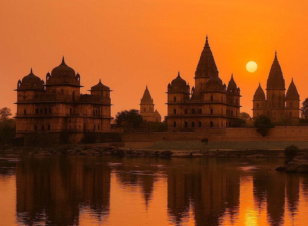 Orchha Palaces in Madhya Pradesh India