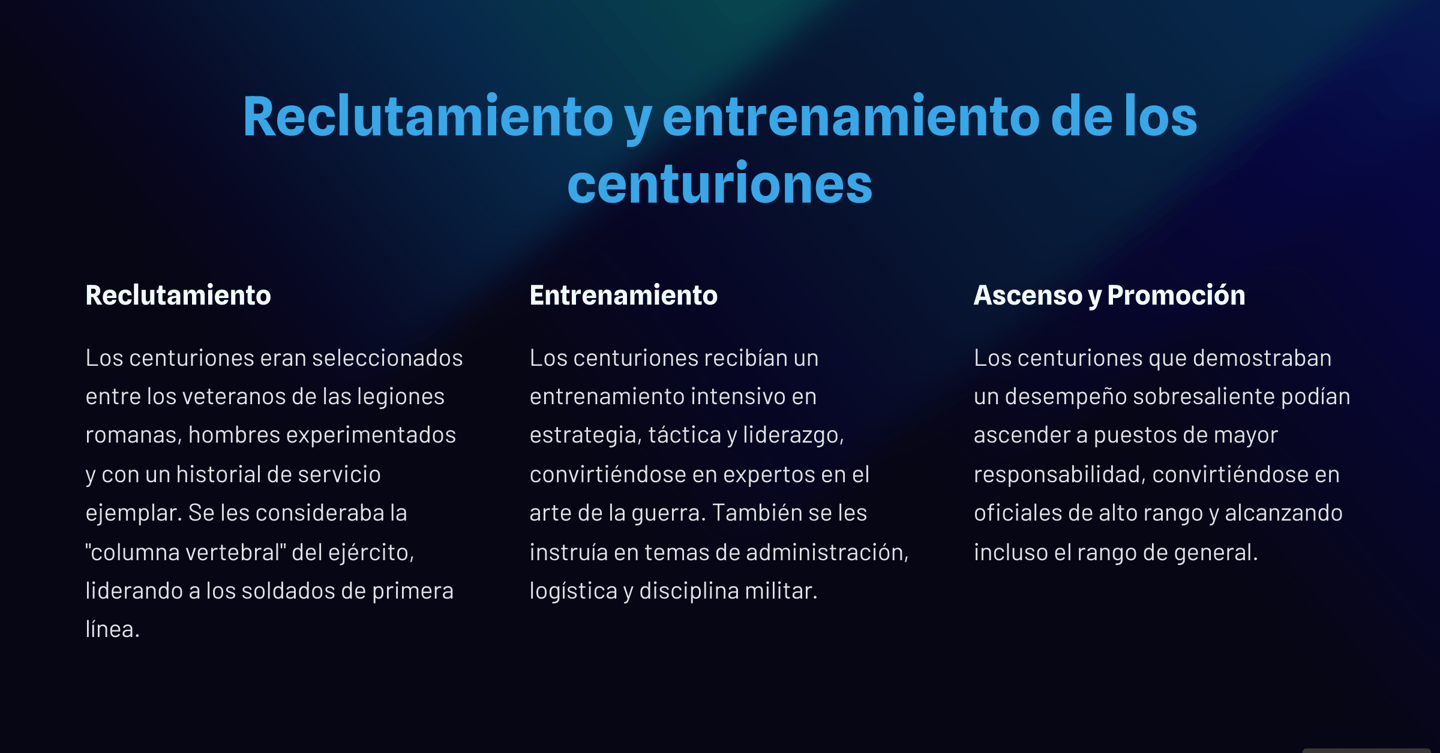 reclutamiento de los centuriones