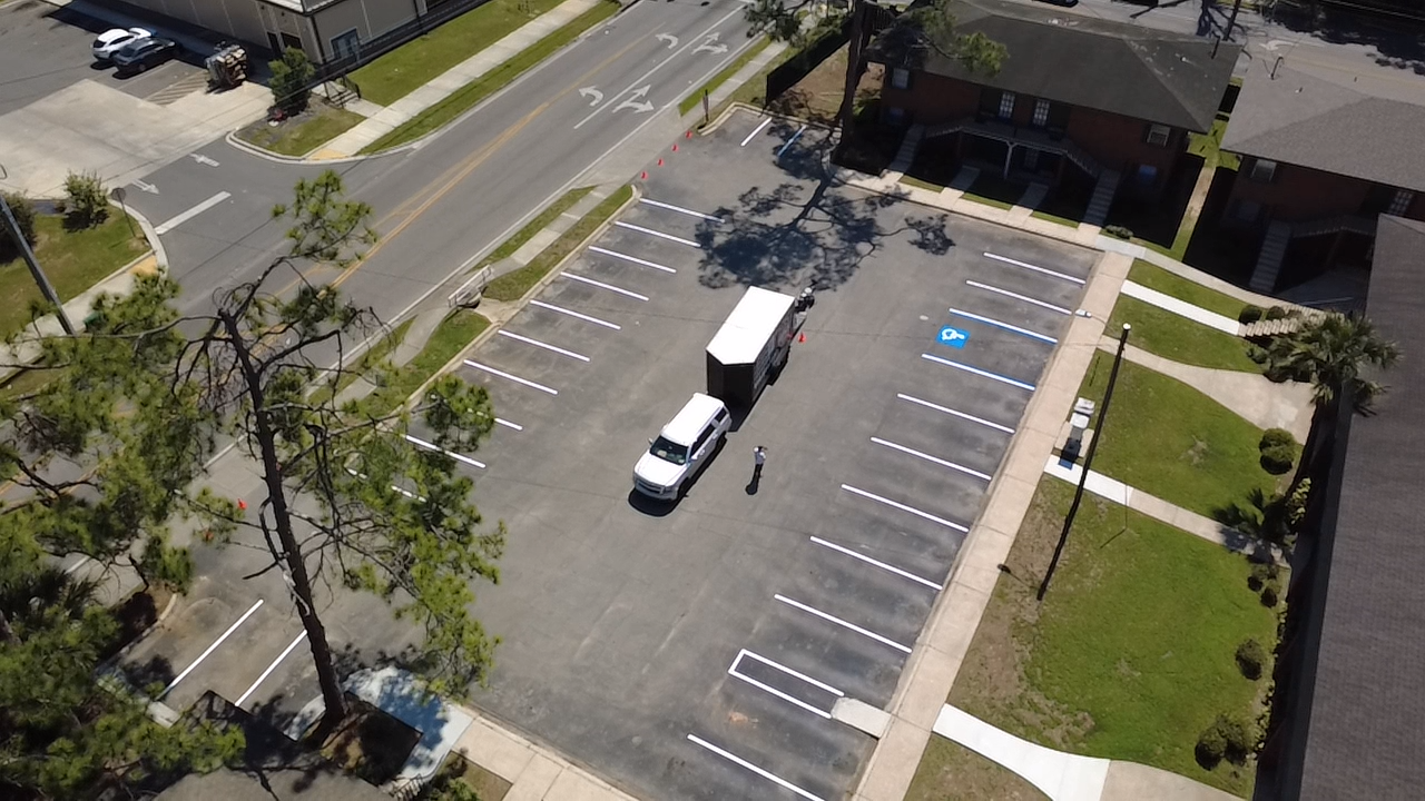 Line striping by Red Hills Asphalt - Tallahassee, FL