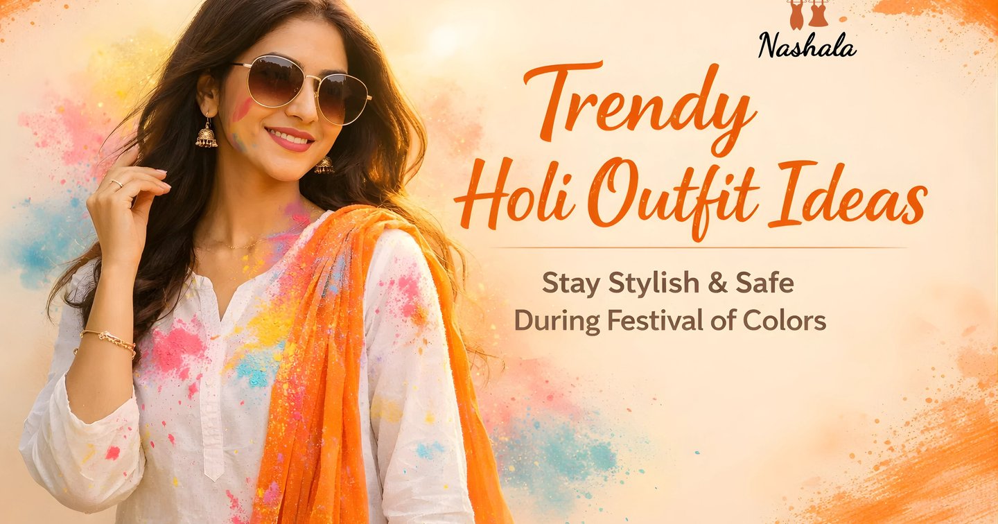 Trendy Holi Outfit Ideas for Women Stylish & Safe Looks 2026 | Nashala Trendy Holi Outfit Ideas for Women Stylish & Safe Looks 2026 | Nashala