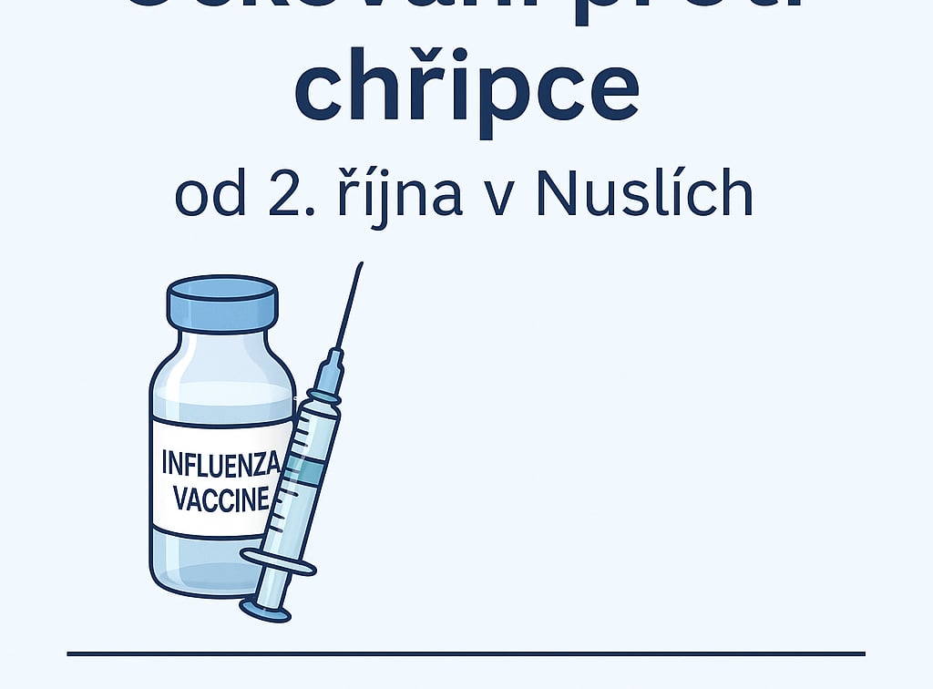 Očkování proti chřipce od 2. října v Nuslích