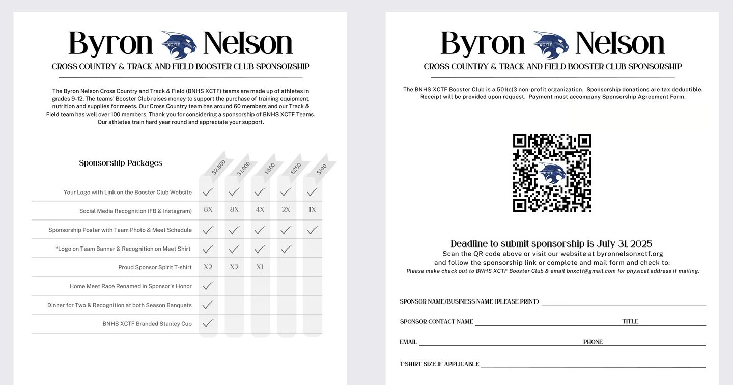 Support our Team | Byron Nelson Cross County Track and Field