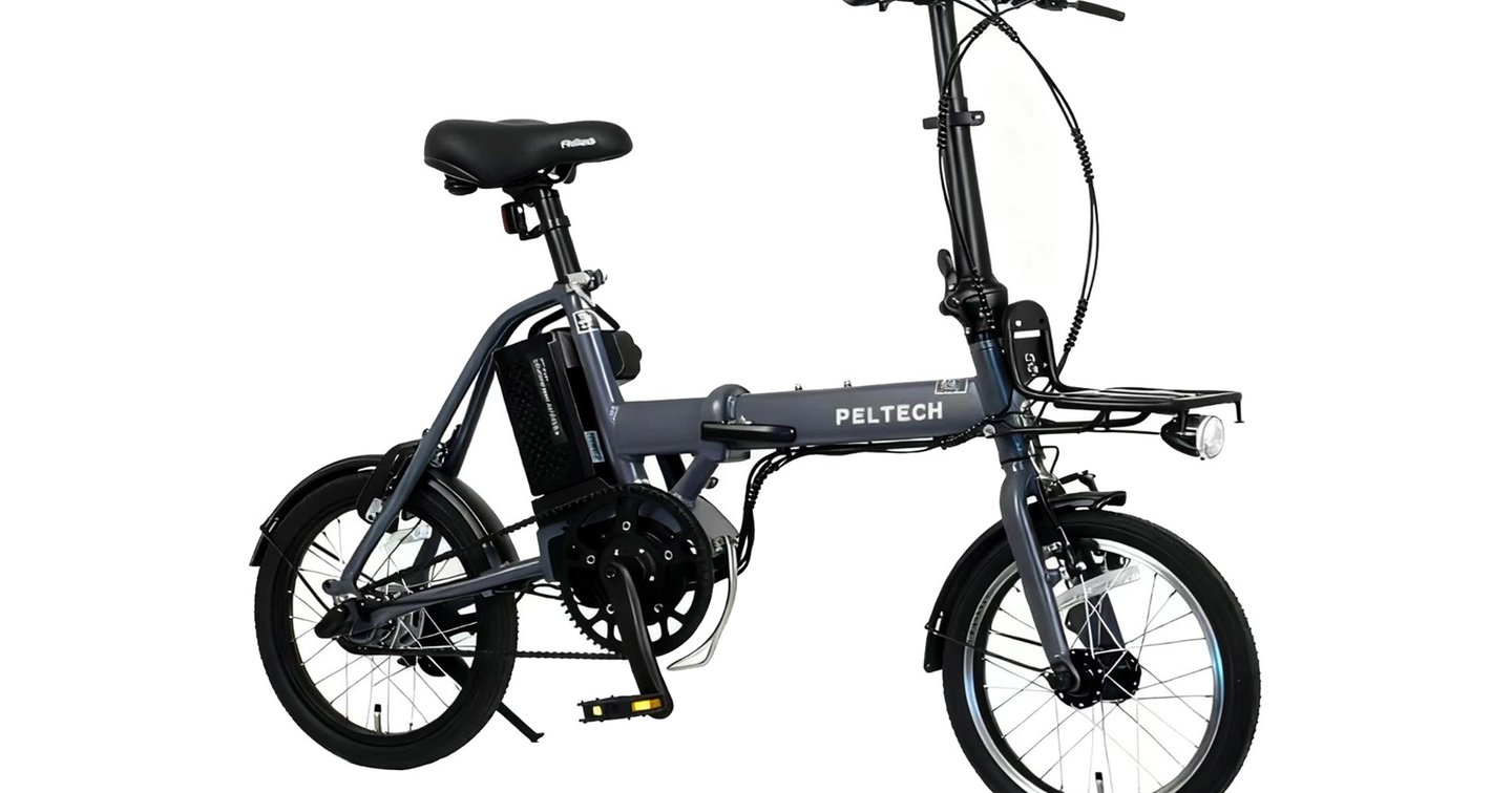 MINI 折りたたみ自転車 ブラック 16インチ折りたたみ電動アシスト自転車「PELTECH X MINI」12月