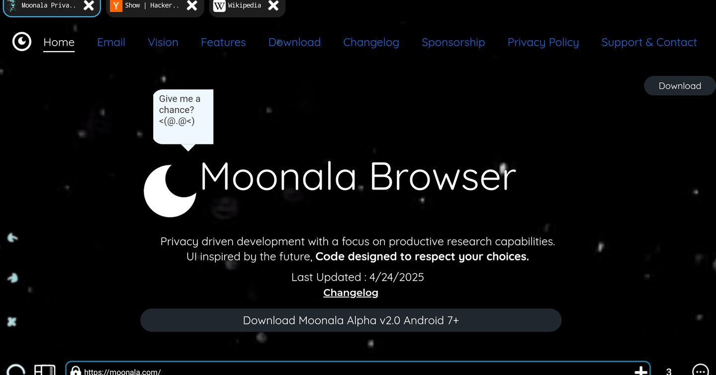 Show HN: Moonala, a new private web browser