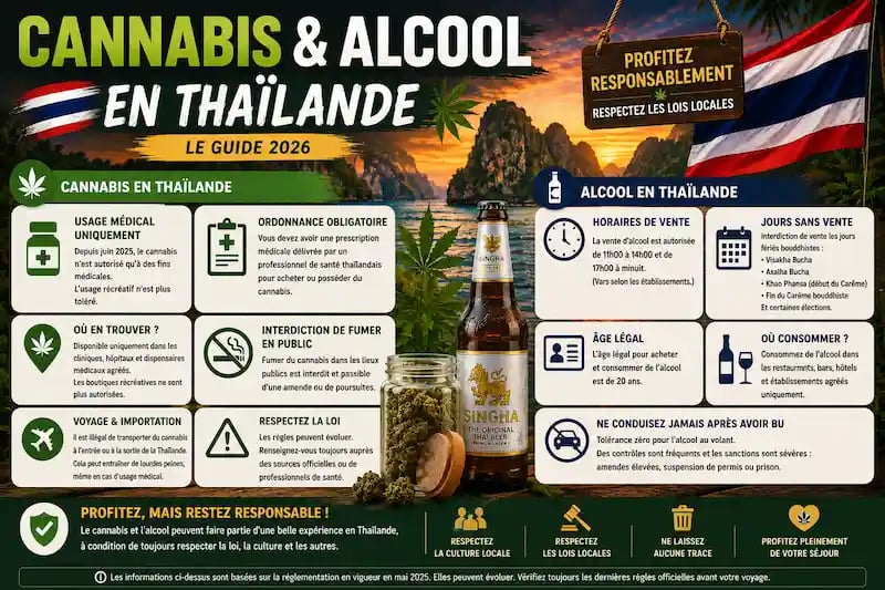 Cannabis et Alcool en Thalande : Lois et Rgles 2026 | AsiaOnTheWay