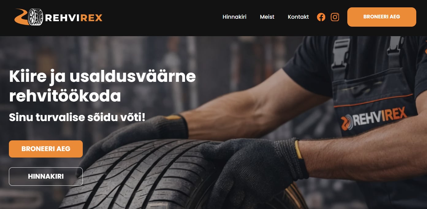 Professionaalne rehvitöö Tallinnas - Rehvirex | Rehvirex - Rehvivahetus töökoda