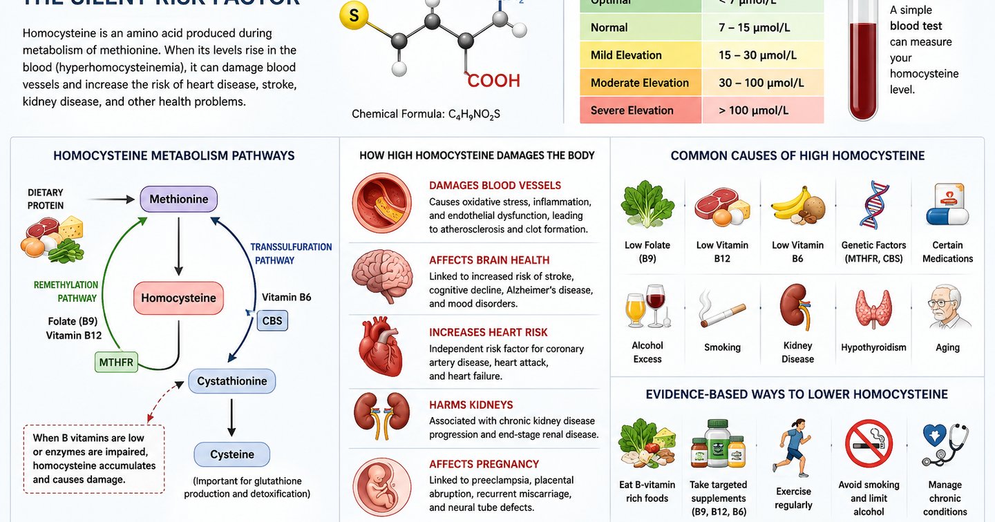 does glutathione lower homocysteine High Homocysteine Levels Explained: Causes, Risks, Symptoms & How to Lower Them