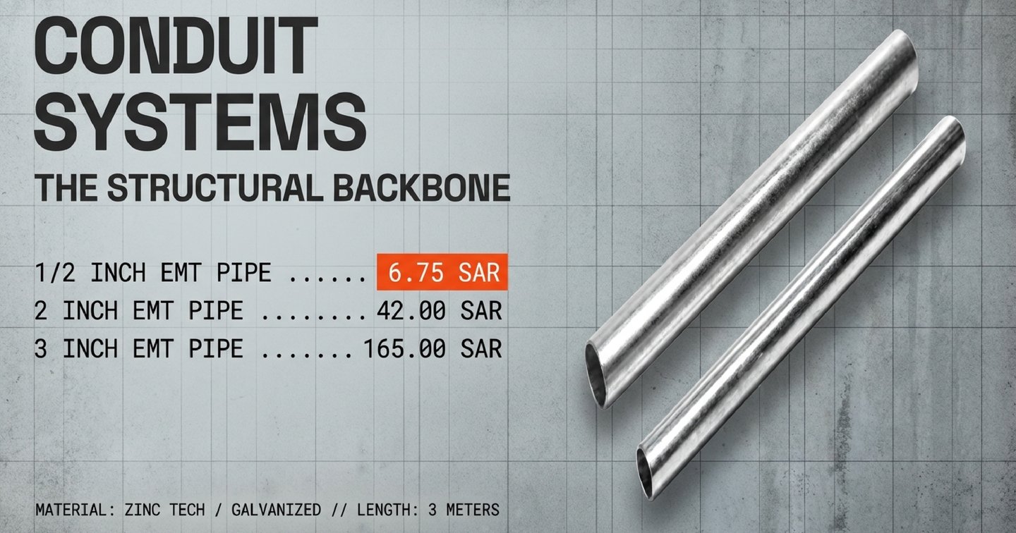 مواسير كهرباء EMT و PVC بالخرج (EMT and PVC electrical conduits in Al Kharj)