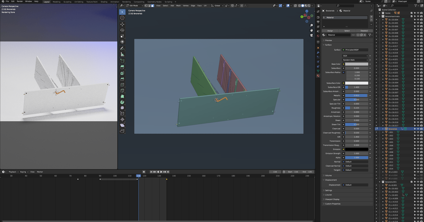 a computer screenshot from Blender 3D while editing the animation