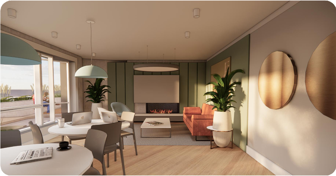 Comedor de apartamento nuevo en Rialtto 103 con espacios integrados y buena iluminación