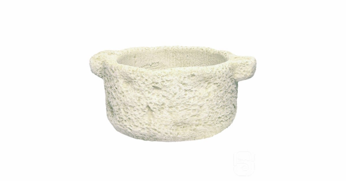 pot rond en pierre avec poignée ( mortier )