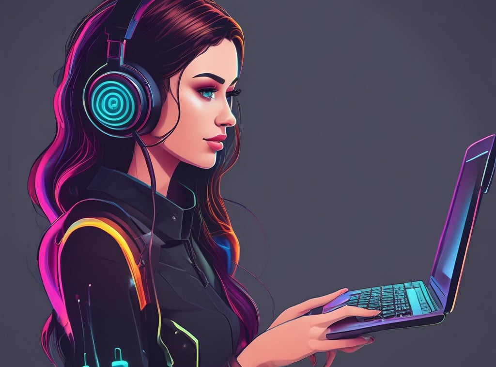 A large outdoor sign features a combination of large white characters and a prominent red at symbol (@), positioned on a wooden platform. In the background, there is a tranquil body of water with lush greenery and distant mountains. A modern glass building is visible to the right.