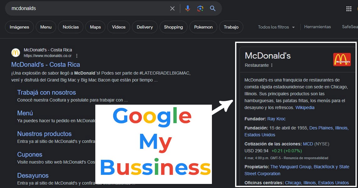 Google My Bussiness McDonald's