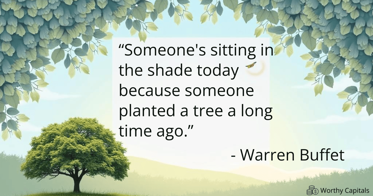 a tree with a quote about someone sitting in a tree