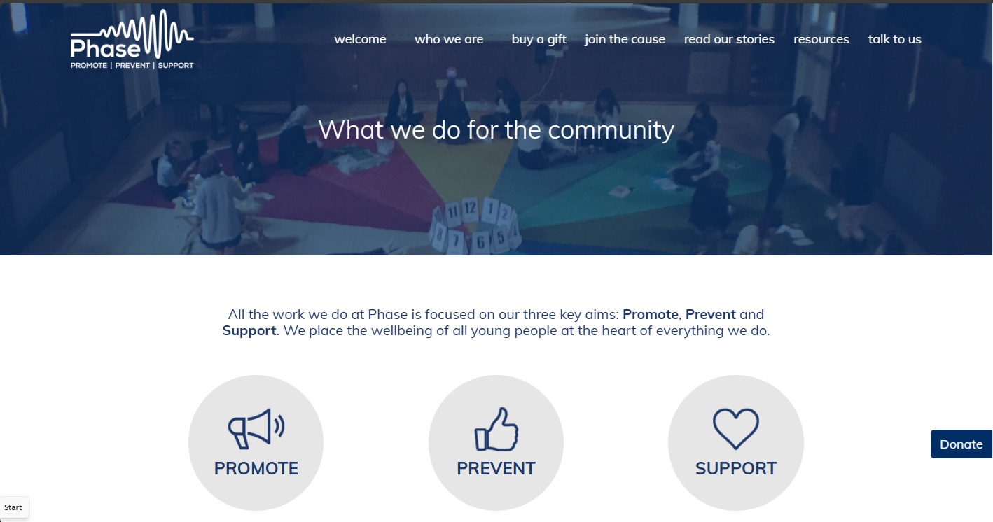 Phase web screenshot