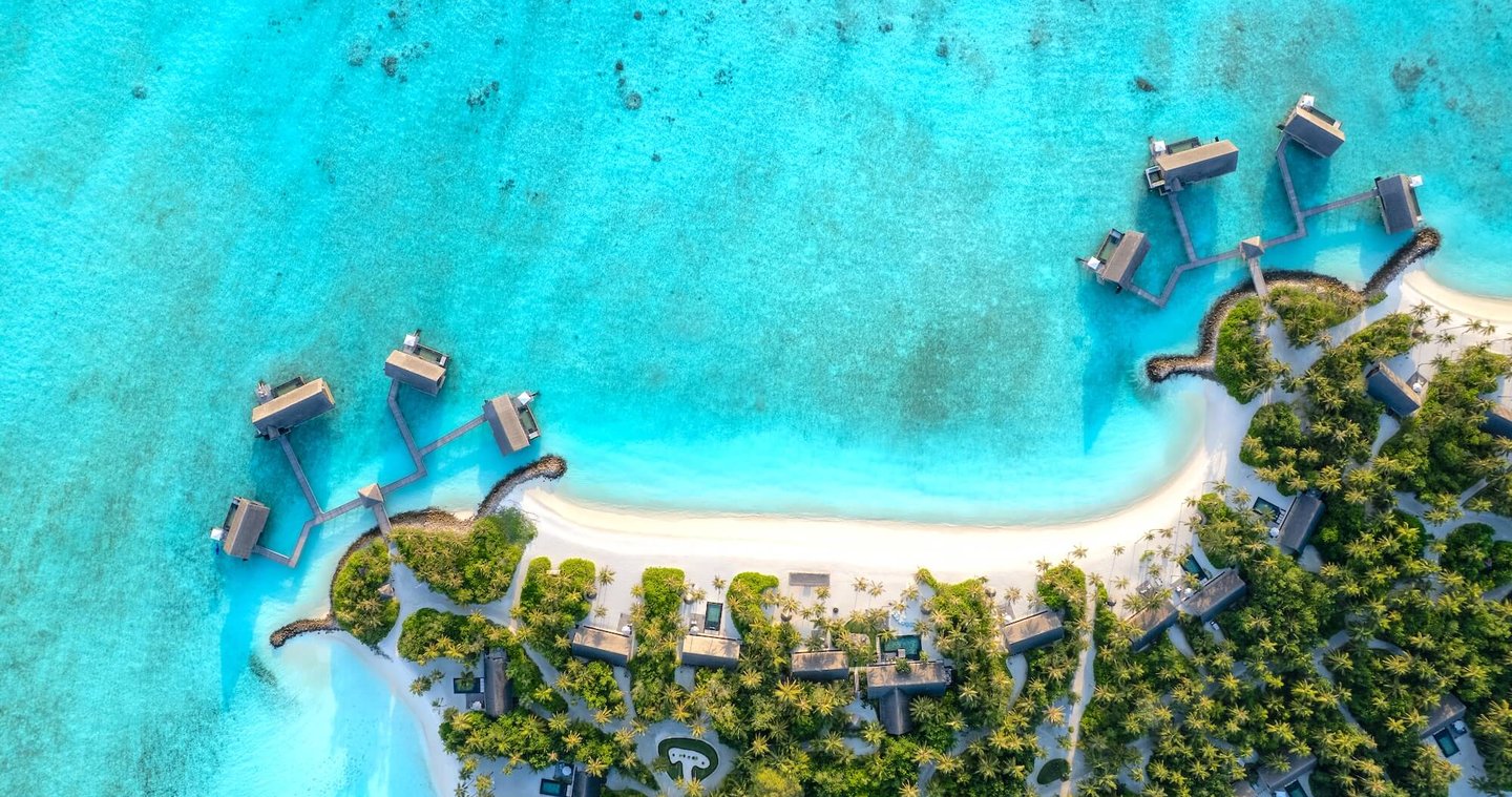 One & Only Reethi Rah Maldives island arial view