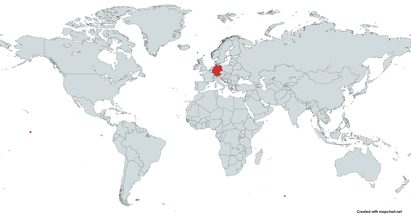 World map and location of Germany