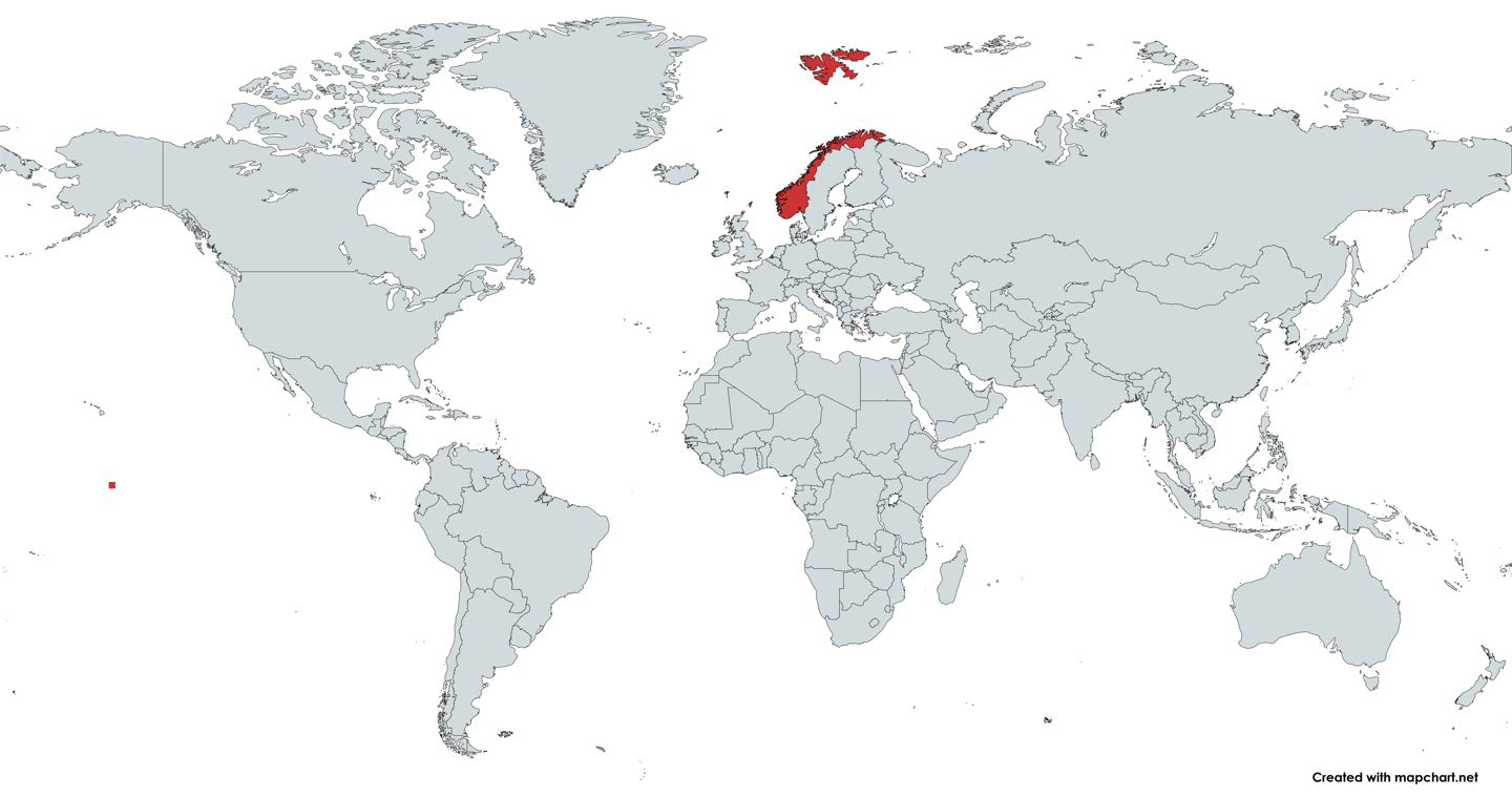 Norway on the World Map
