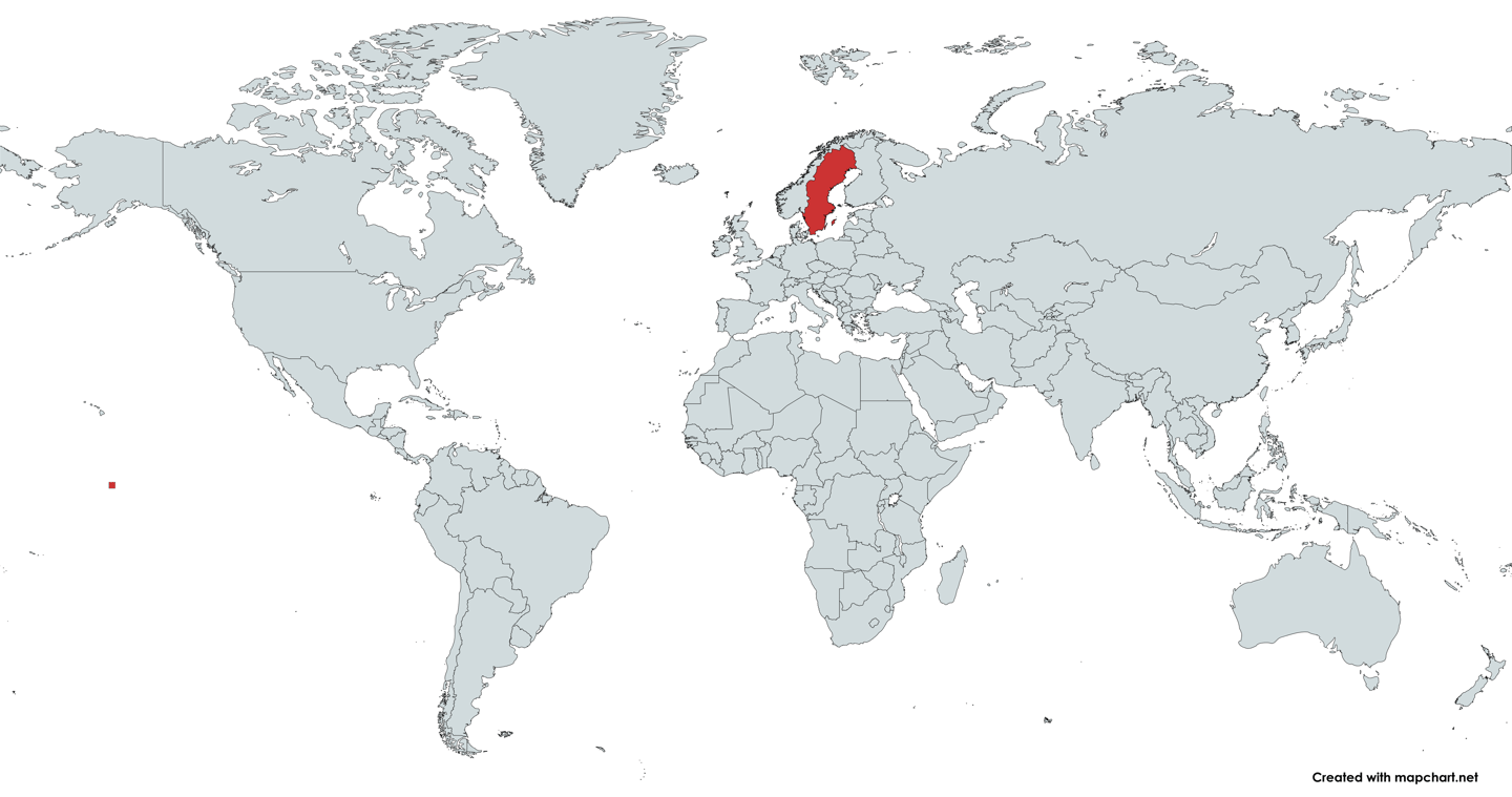 Sweden on the world map