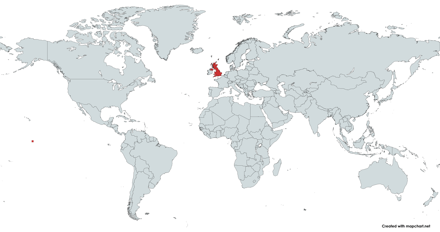 United Kingdom on the world map