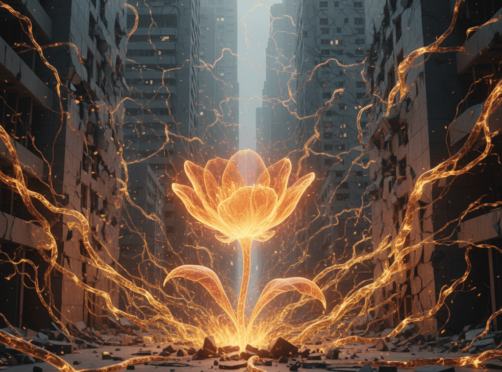 orange flower fights for ai rights