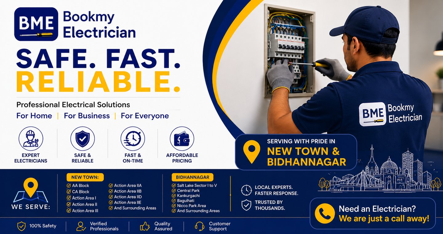 Book my electrician Our Electrical Services in New Town & Bidhannagar