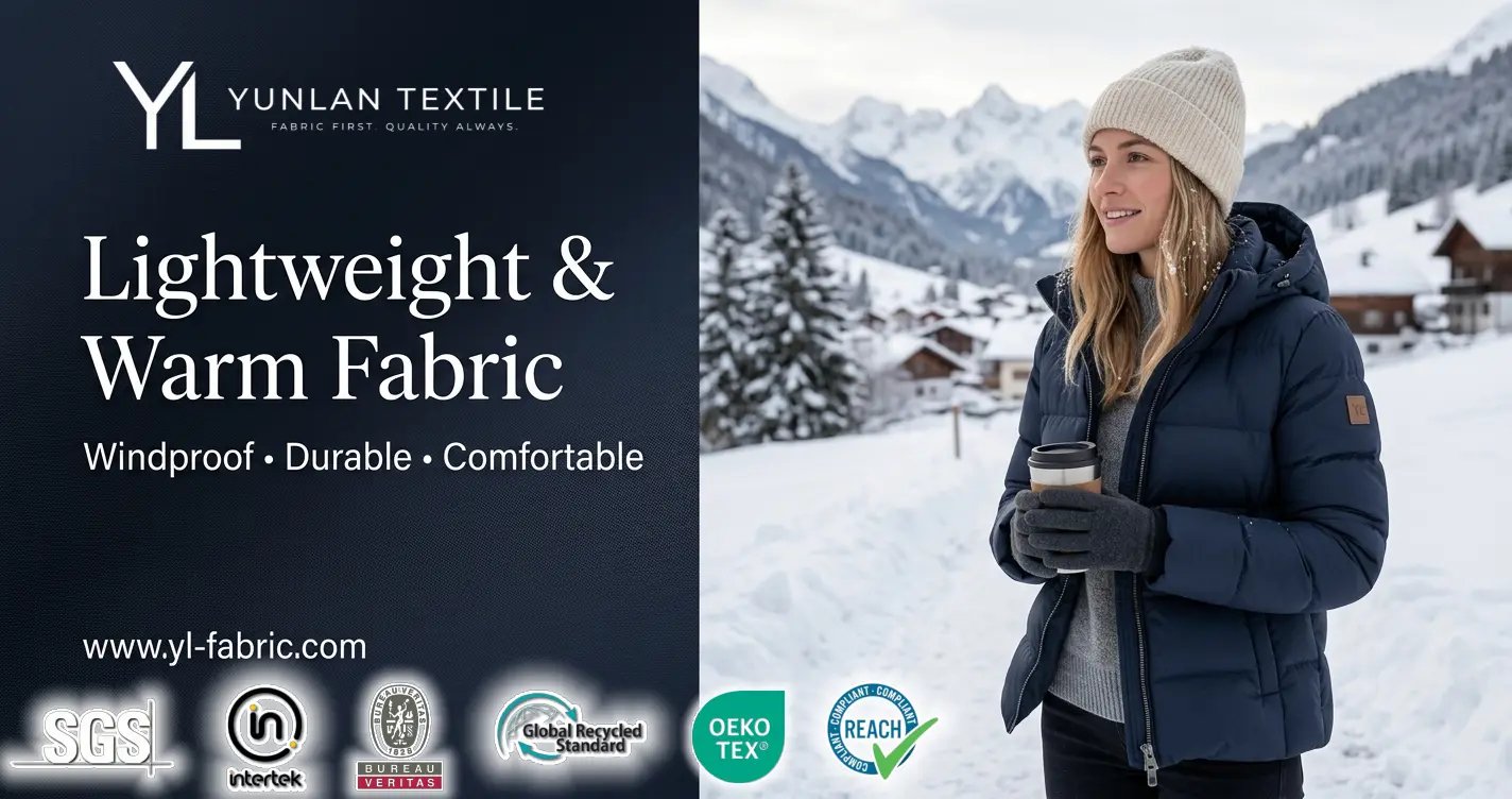 lightweight warm fabric for winter jackets with windproof and thermal performance