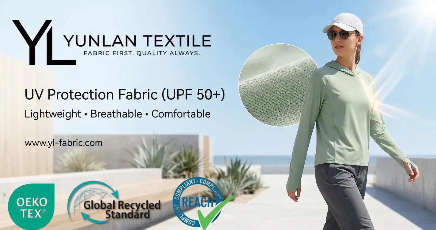 uv protection fabric upf50 breathable lightweight textile for outdoor sun protection clothing