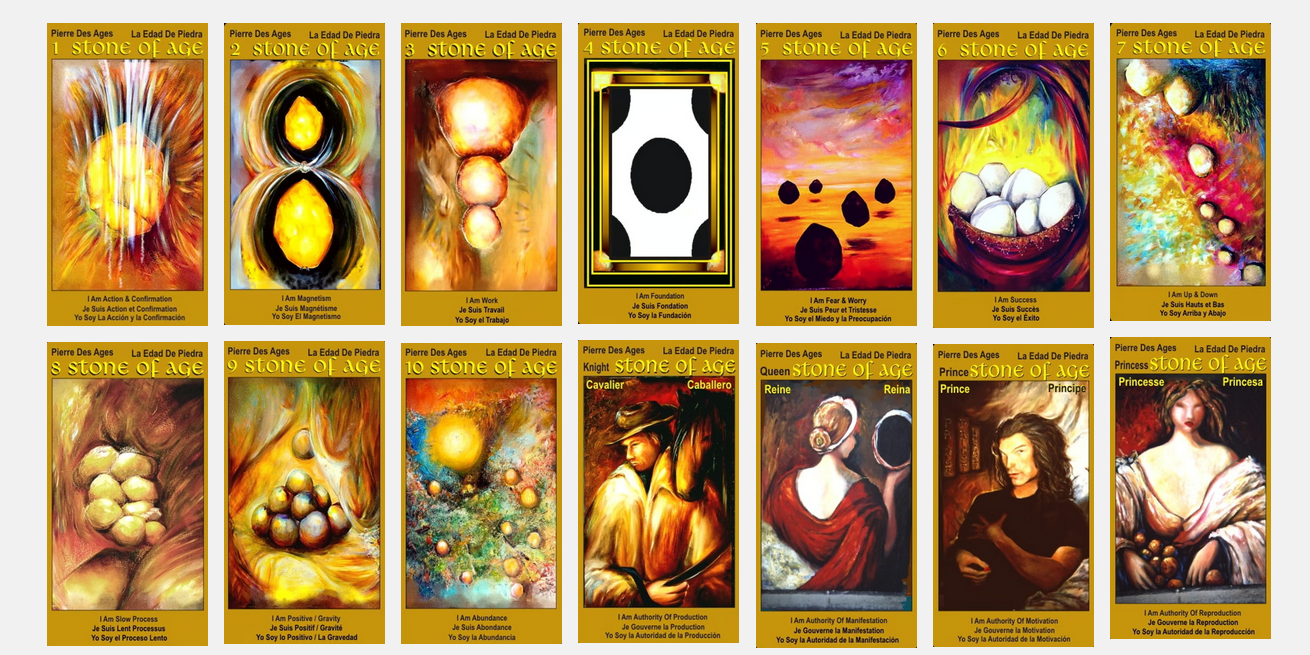 Manor arcana yellow tarot cards physical suit Stone of Age