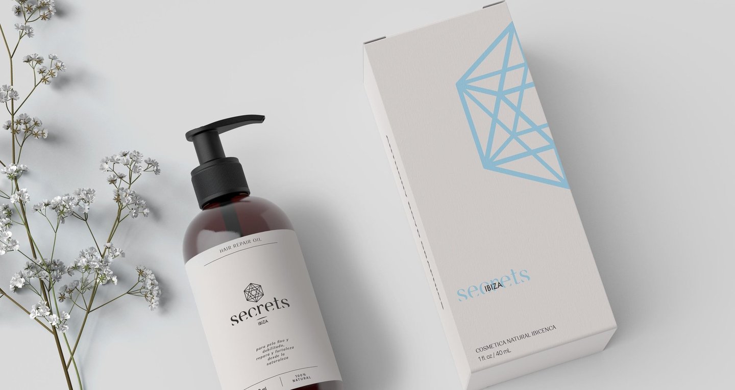 secrets cosmetics Ibiza branding