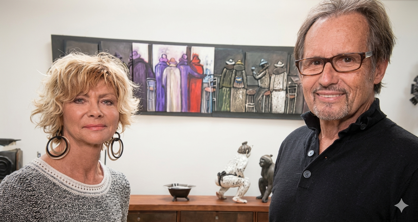 Daniel et Patricia Pierrard, artistes créateurs dans leur showroom d'art contemporain