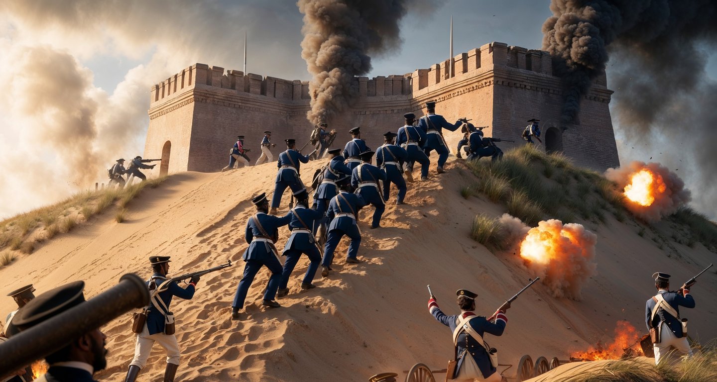 The 54th Massachusetts Infantry Regiment storming Fort Wagner