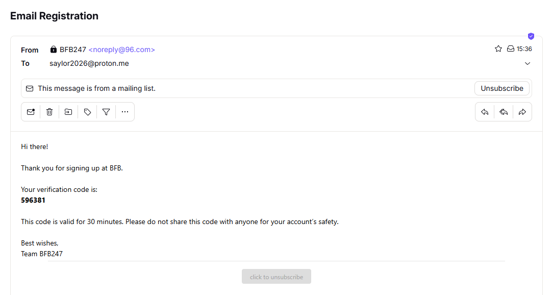 open account 96EX BFB247 Orbitx 