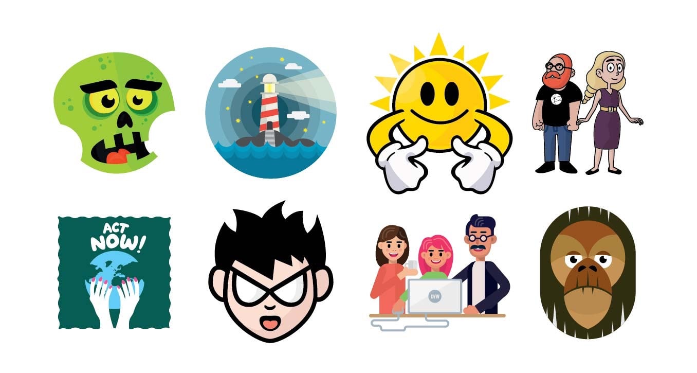 A selection of Lobotype's illustrations.