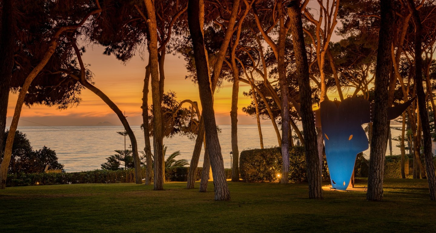 Dramatic sunset and sea views from the gardens of Villa El Rincon.