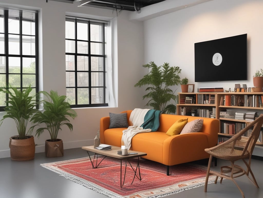 A vibrant design studio workspace showcasing creative tools.