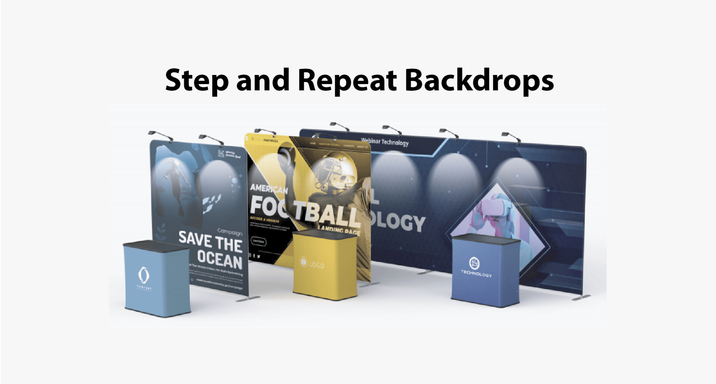 event step and repeat backdrops with Podium 