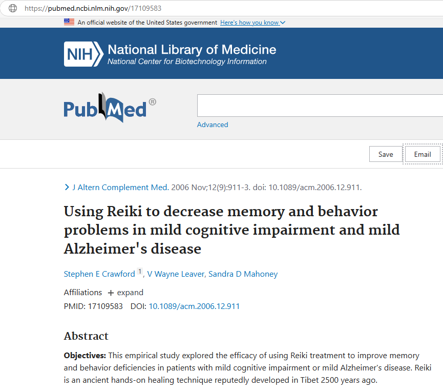 Reiki to decrease memory and behavior problems