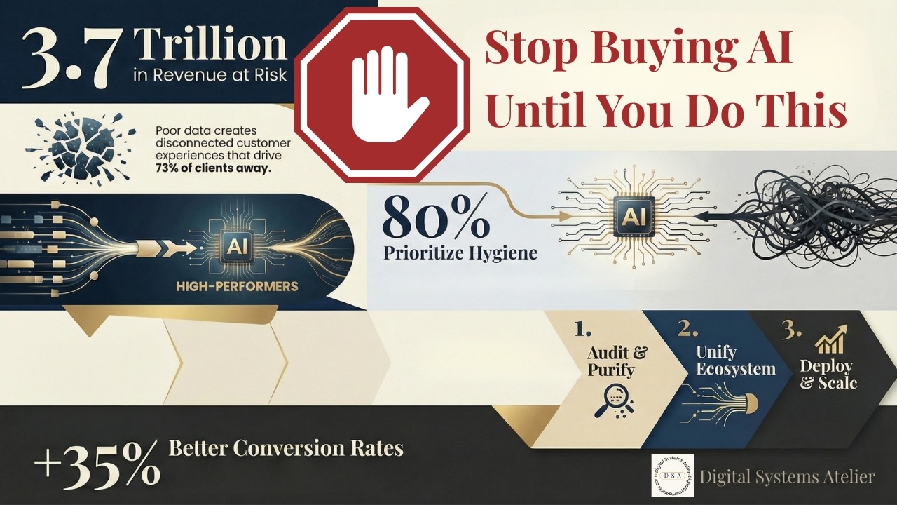 Messy vs clean data visualization showing AI automation performance difference