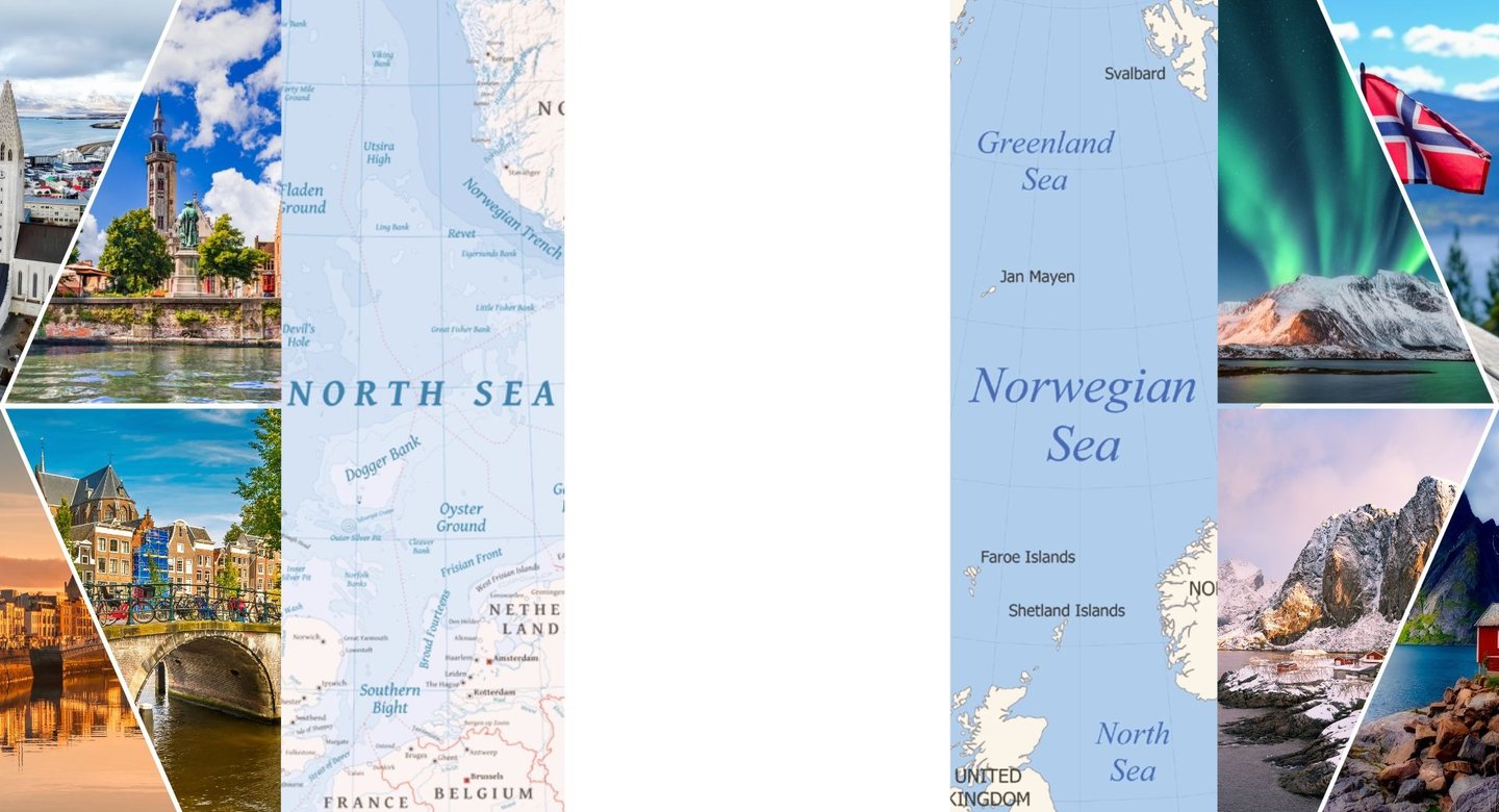 Guia do Mar do norte e noruega.
