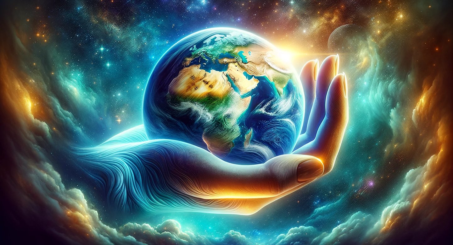 a person holding a globe in their hands